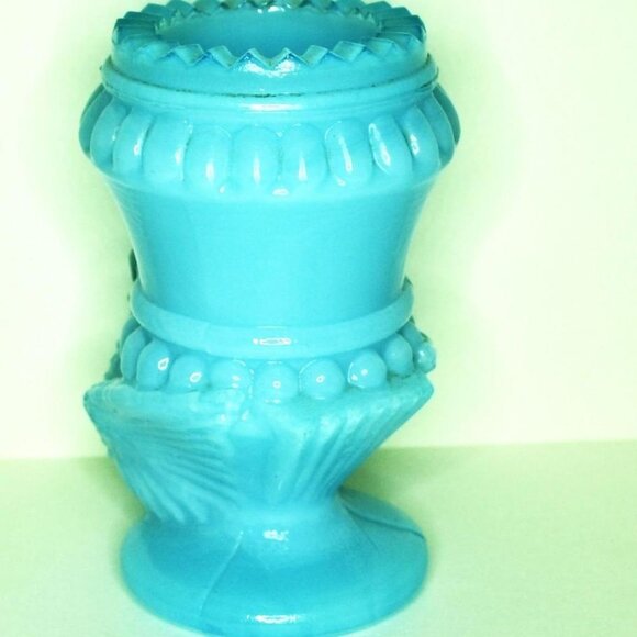 Degenhart Glass Vintage Toothpick Holder Bird Decor Blue Kitchen Dining Decor - Picture 4 of 7